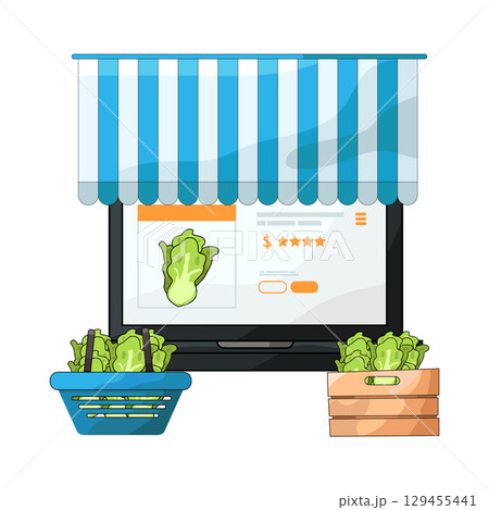illustration of digital marketplace 129455441
