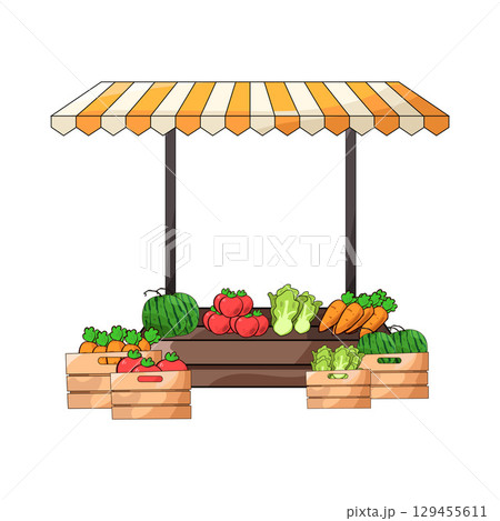 illustration of vegetable market 129455611