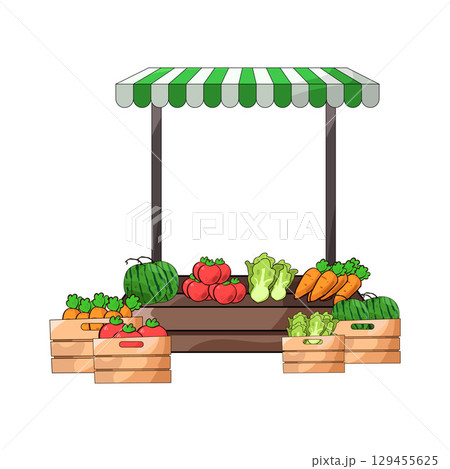 illustration of vegetable market 129455625