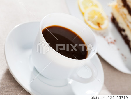 Coffee with chocolate dessert 129455719