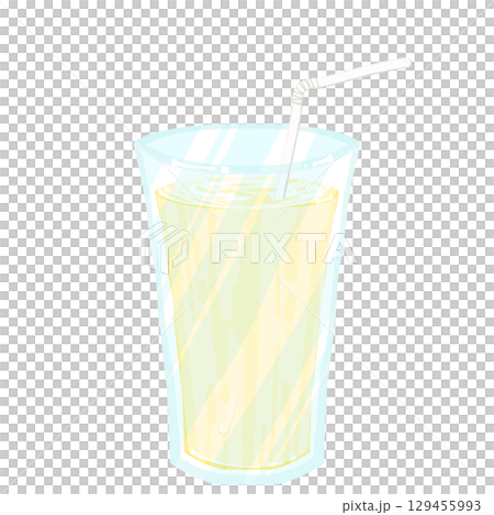 Banana juice with a straw 129455993