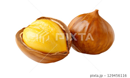 Roasted chestnuts as a traditional autumn and Christmas holiday snack 129456116