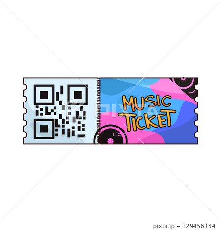 illustration of music ticket illustration of music ticket 129456134