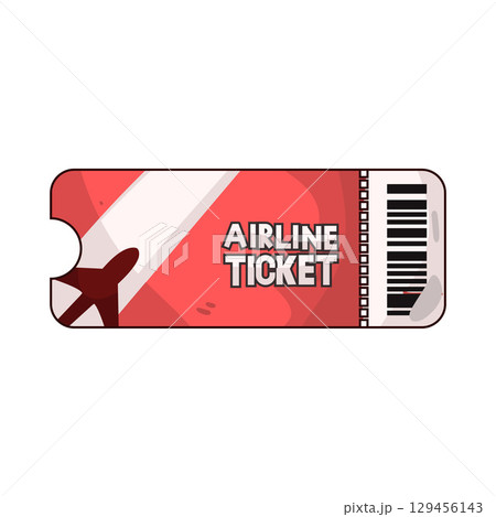 illustration of airplane ticket illustration of airplane ticket 129456143