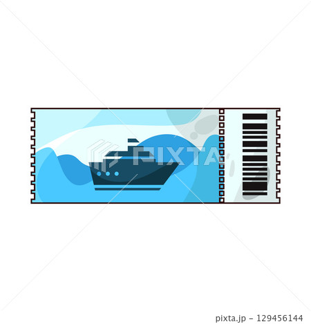 illustration of cruise ship ticket illustration of cruise ship ticket 129456144