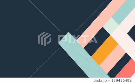 Abstract vector background with colorful geometric shapes and dark accent 129456498