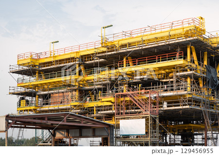 Oil rig construction for exploration and drilling crude oil. 129456955