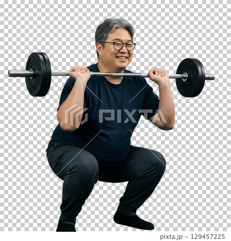 筋トレする男性 筋トレする男性 129457225