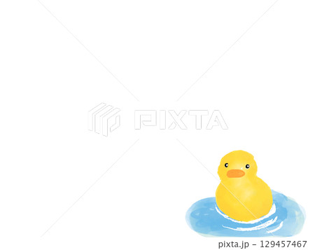 水に浮かぶあひるのおもちゃ 水に浮かぶあひるのおもちゃ 129457467