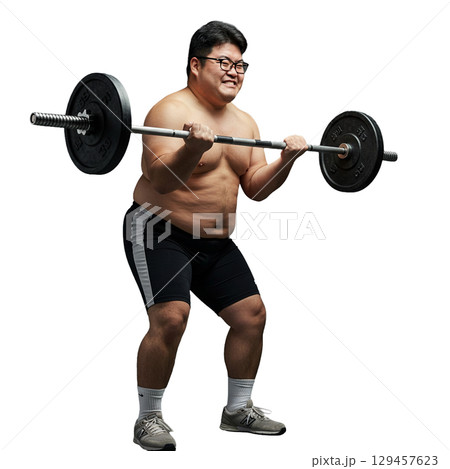 運動する男性 運動する男性 129457623