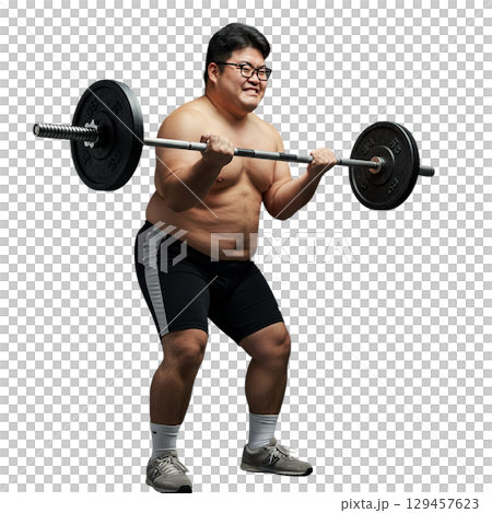 運動する男性 運動する男性 129457623