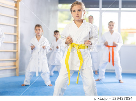 Kids are dedicated to their martial arts 129457854