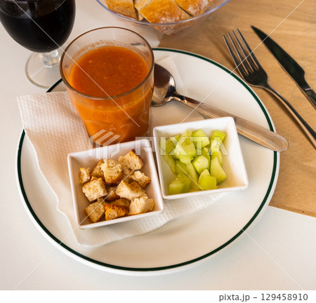 Traditional Spanish dish Gazpacho 129458910