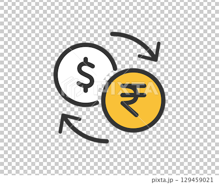 米ドルとインドルピーの通貨交換ベクターアイコン ( シンプル ) 129459021