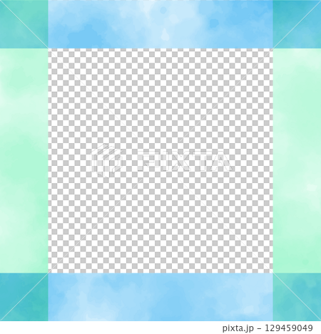 藍色時尚水彩方形向量框架 藍色時尚水彩方形向量框架 129459049