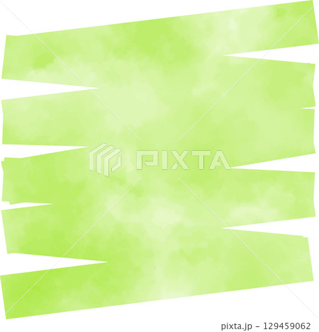 水彩のおしゃれな正方形のベクターフレーム　緑系　新緑 129459062