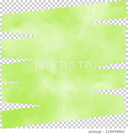 水彩のおしゃれな正方形のベクターフレーム　緑系　新緑 129459062