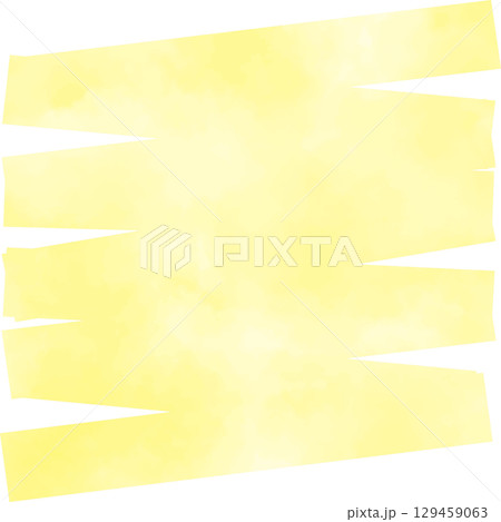 水彩のおしゃれな正方形のベクターフレーム　黄色 129459063