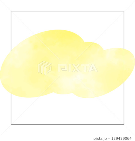 水彩のおしゃれな正方形のベクターフレーム　黄色　ニュアンス 129459064
