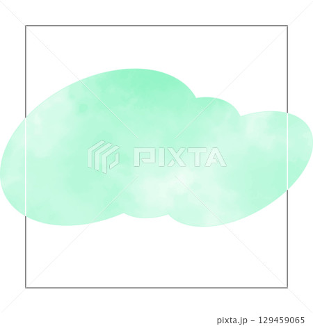 水彩のおしゃれな正方形のベクターフレーム　緑　ミントグリーン　ニュアンス 129459065