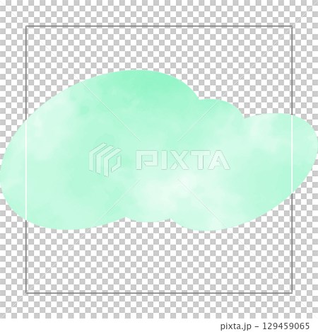 水彩のおしゃれな正方形のベクターフレーム　緑　ミントグリーン　ニュアンス 129459065