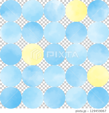 水彩のおしゃれな正方形のベクターフレーム　青系　ドット 129459067