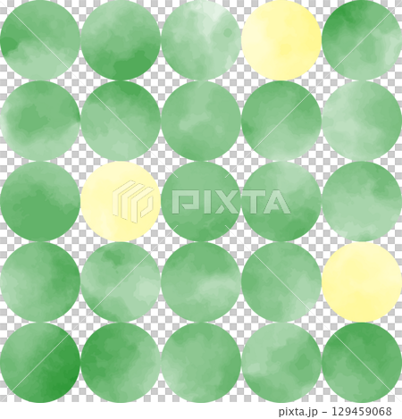 水彩のおしゃれな正方形のベクターフレーム　緑系　新緑　ドット 129459068