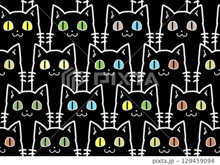 可愛い黒猫のシームレス壁紙。 可愛い黒猫のシームレス壁紙。 129459094