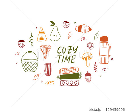 Hand drawn cozy autumn vector illustration Hand drawn cozy autumn vector illustration 129459096