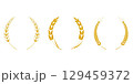 Golden wheat ears vector illustration set 129459372
