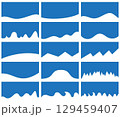 Wave shape blue divider collection for web and app design Vector illustration separator silhouette 129459407