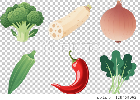 蔬菜矢量插圖集 129459962
