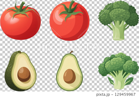色彩鮮豔的蔬菜圖標 129459967