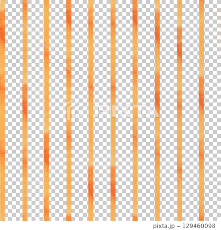 Seamless pattern with gradient orange stripes. Watercolor illustration of repeating stripes hand drawn for printing on packaging, fabric, background design. 129460098