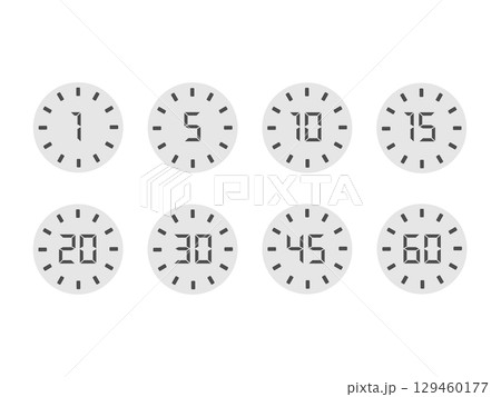 タイマー　時間　イラストセット 129460177
