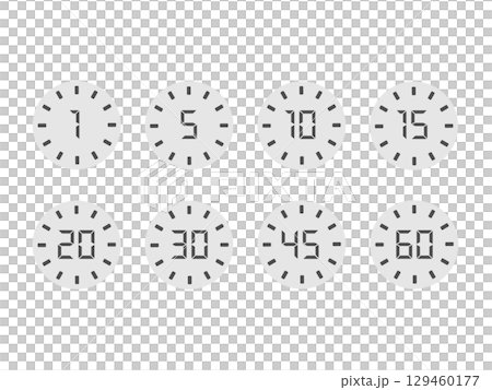 タイマー　時間　イラストセット 129460177