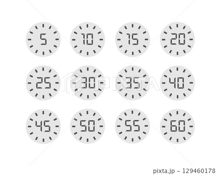 ストップウォッチ タイマー 時間 イラストセット ストップウォッチ タイマー 時間 イラストセット 129460178