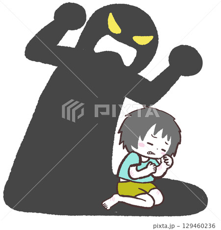虐待される子供のイラスト 129460236