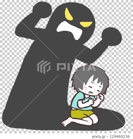 虐待される子供のイラスト 129460236