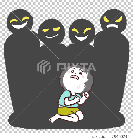虐待におびえる子供のイラスト 虐待におびえる子供のイラスト 129460240