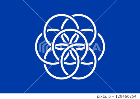 International Flag of Planet Earth - Official 2015 Design by Oskar Pernefeldt, Blue Field with Seven Interlinked White Circles Representing Unity and Life International Flag of Planet Earth - Official 2015 Design by Oskar Pernefeldt, Blue Field with Seven Interlinked White Circles Representing Unity and Life 129460254
