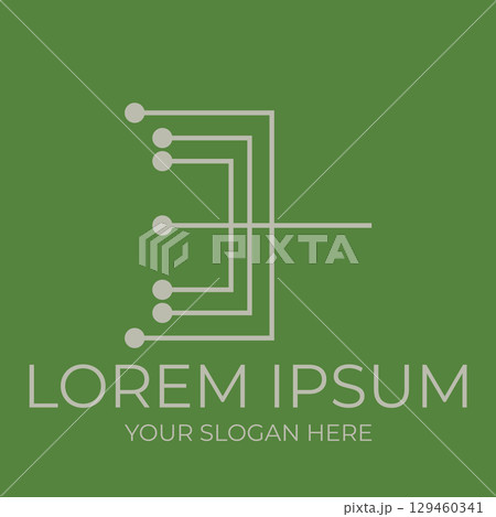 Futuristic Electronic Circuit Logo Futuristic Electronic Circuit Logo 129460341