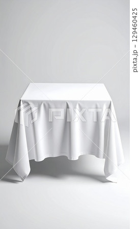3d rendering of a white cloth on a white background mock up 129460425