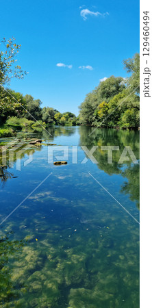 Bathing spot on the Krka river Bathing spot on the Krka river 129460494