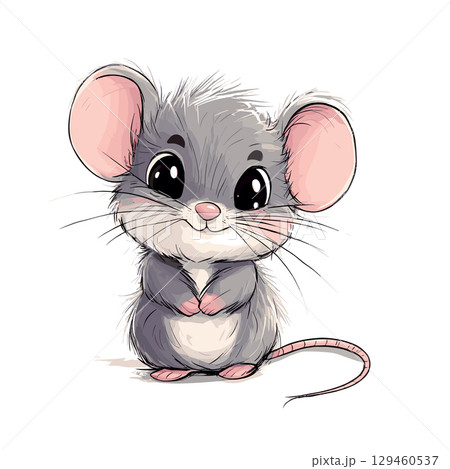 cute little mouse childish isolated vector illustration 129460537