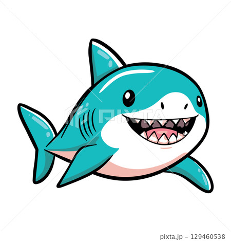 cute little shark childish isolated vector illustration 129460538