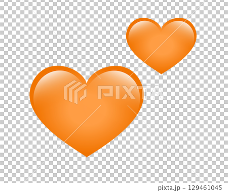 Two love orange glossy hearts icon, used for expressions of love is in air Two love orange glossy hearts icon, used for expressions of love is in air 129461045