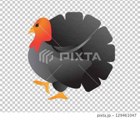 Gradient black turkey Thanksgiving, Christmas icon button 129461047