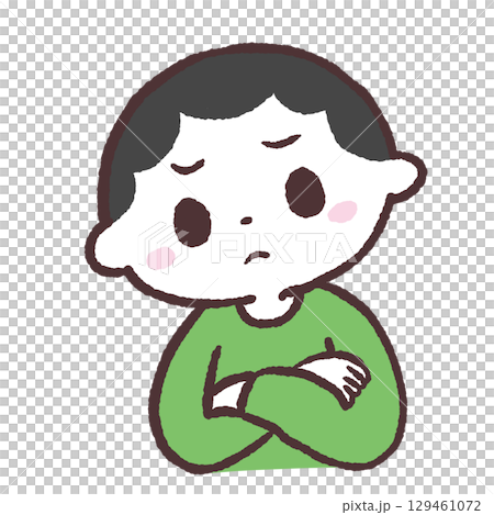 Illustration of a thinking boy Illustration of a thinking boy 129461072