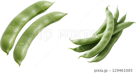 並べたインゲン豆 129461085